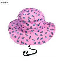 KOHINATA[코히나타] 물고기 프린트 일러스트 모자 버킷햇 핑크